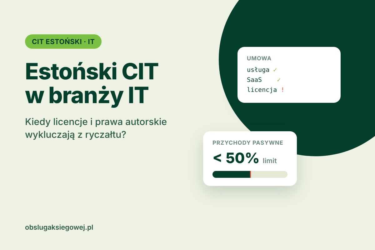 Estoński CIT w branży IT – licencje i prawa autorskie a przychody pasywne